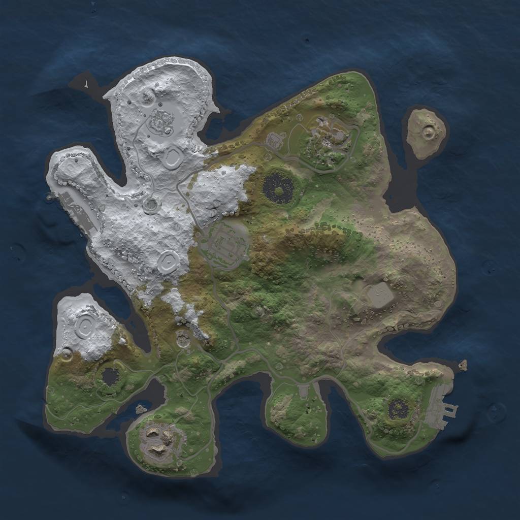 Rust Map: Procedural Map, Size: 2500, Seed: 2030900, 12 Monuments