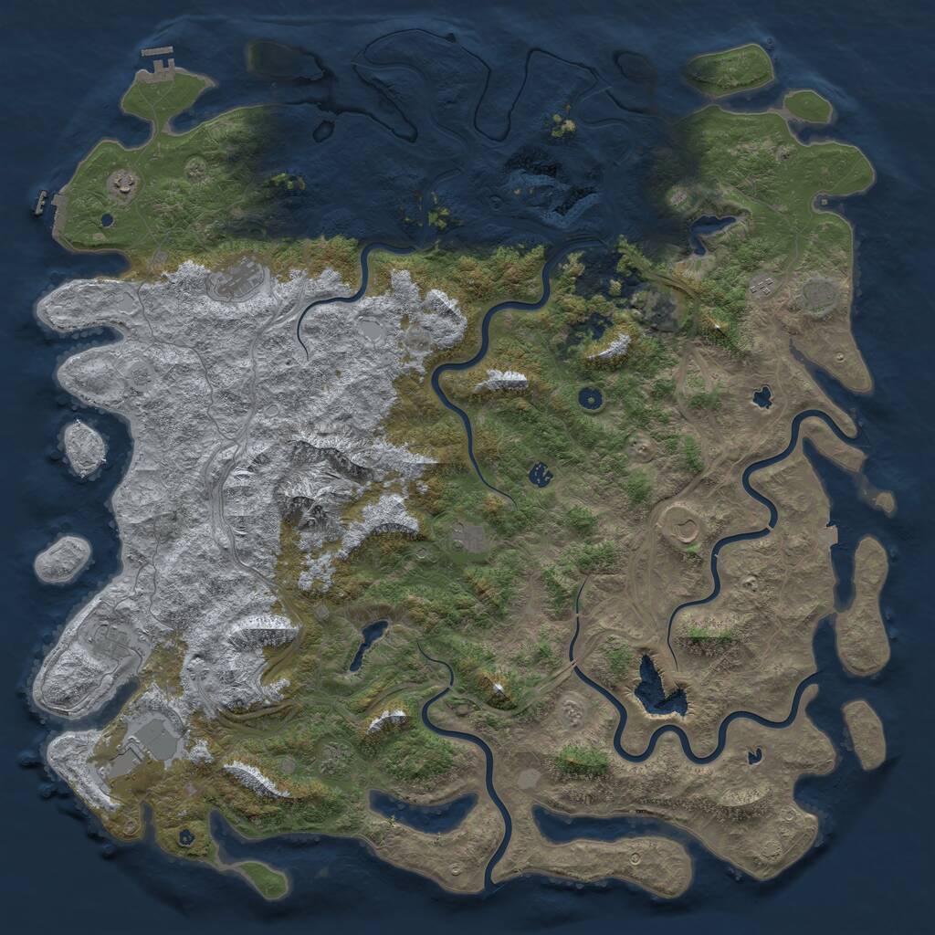 Rust Map: Procedural Map, Size: 6000, Seed: 490426, 17 Monuments