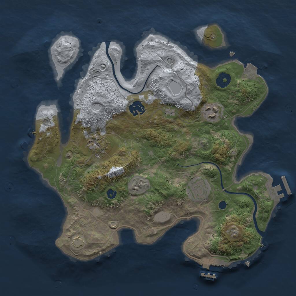 Rust Map: Procedural Map, Size: 3000, Seed: 37334, 9 Monuments