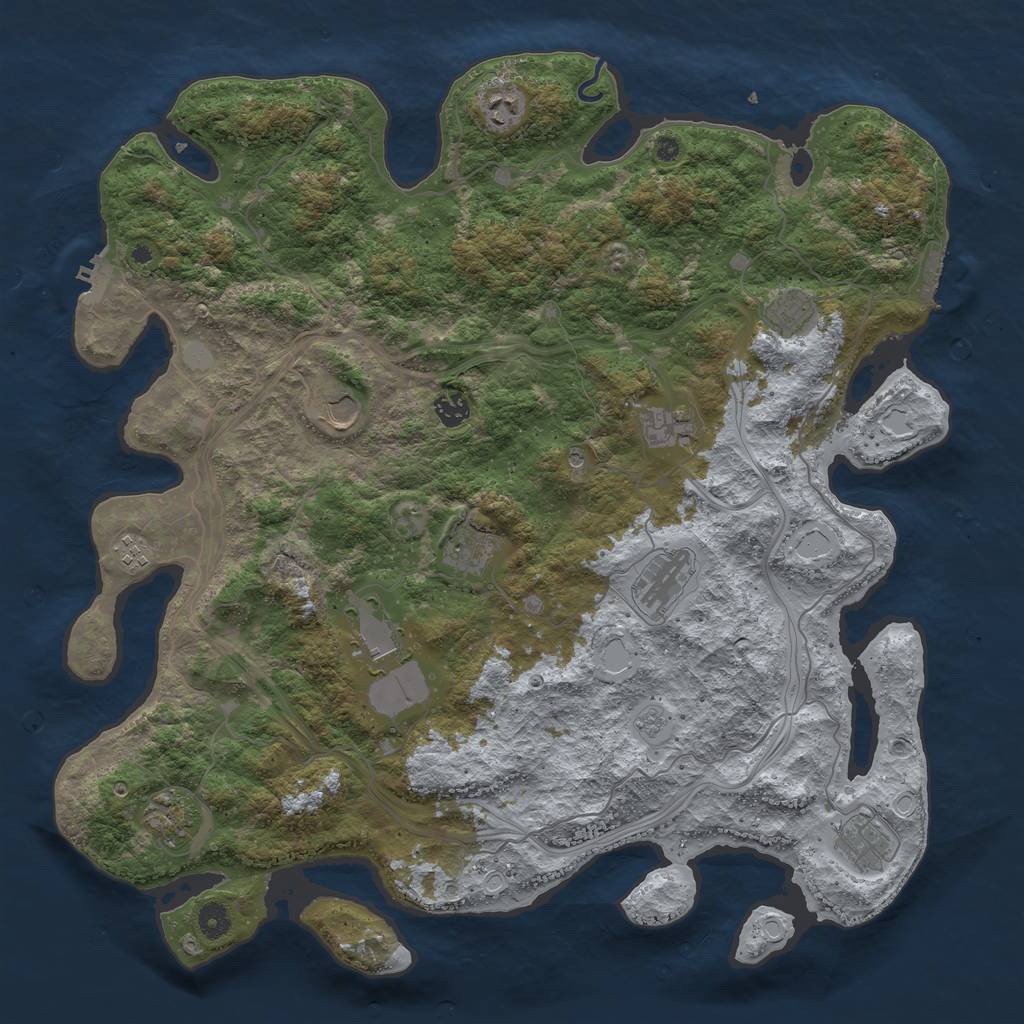 Rust Map: Procedural Map, Size: 4500, Seed: 7896544, 20 Monuments