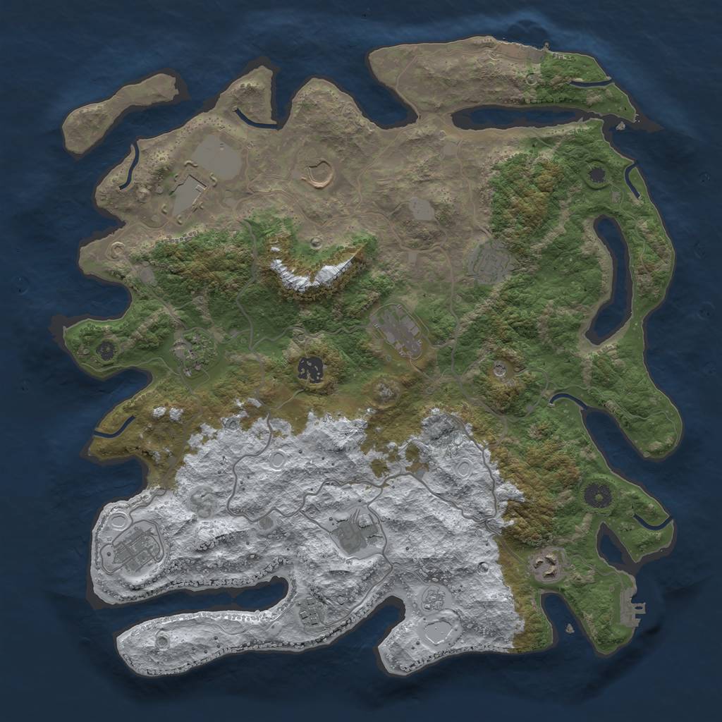 Rust Map: Procedural Map, Size: 4000, Seed: 25625625, 19 Monuments