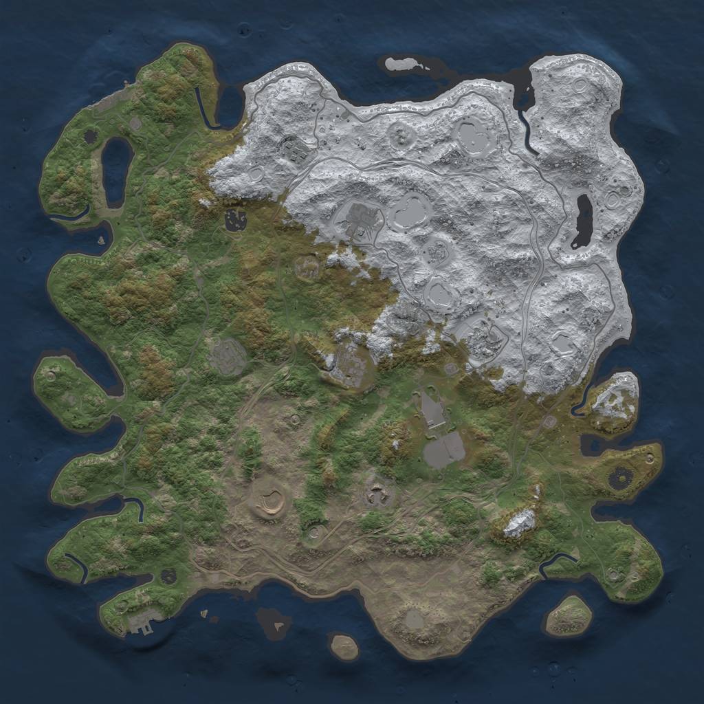 Rust Map: Procedural Map, Size: 4500, Seed: 1459197, 18 Monuments