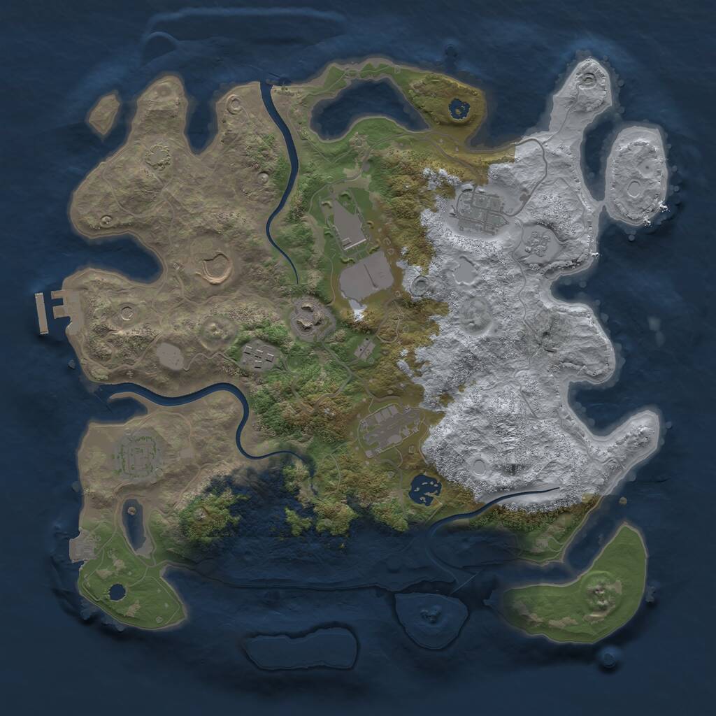Rust Map: Procedural Map, Size: 3500, Seed: 28761, 13 Monuments