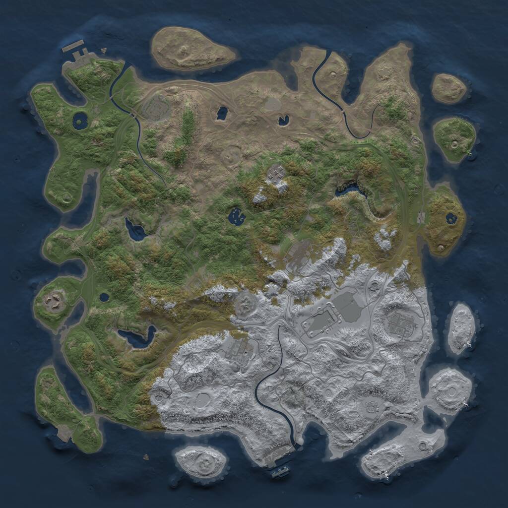 Rust Map: Procedural Map, Size: 4500, Seed: 220313, 14 Monuments
