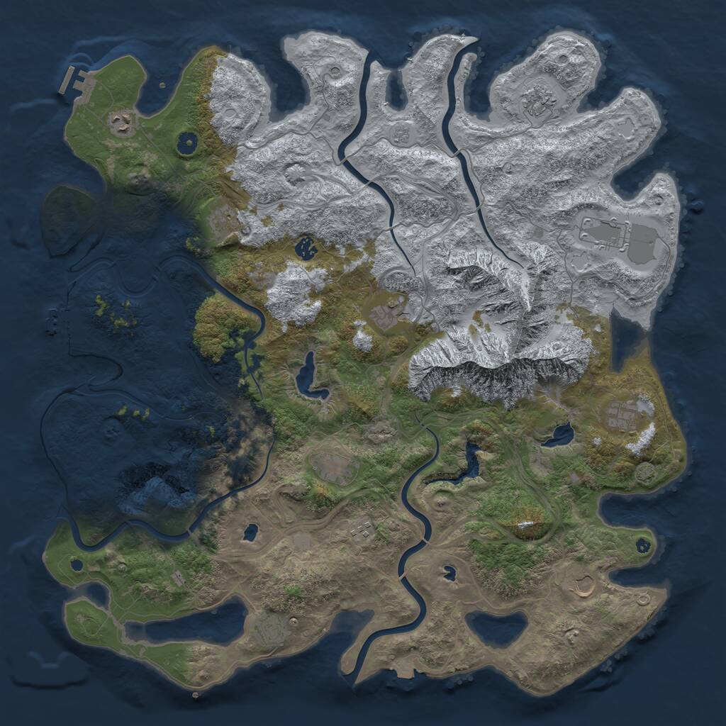 Rust Map: Procedural Map, Size: 5000, Seed: 2102796721, 17 Monuments