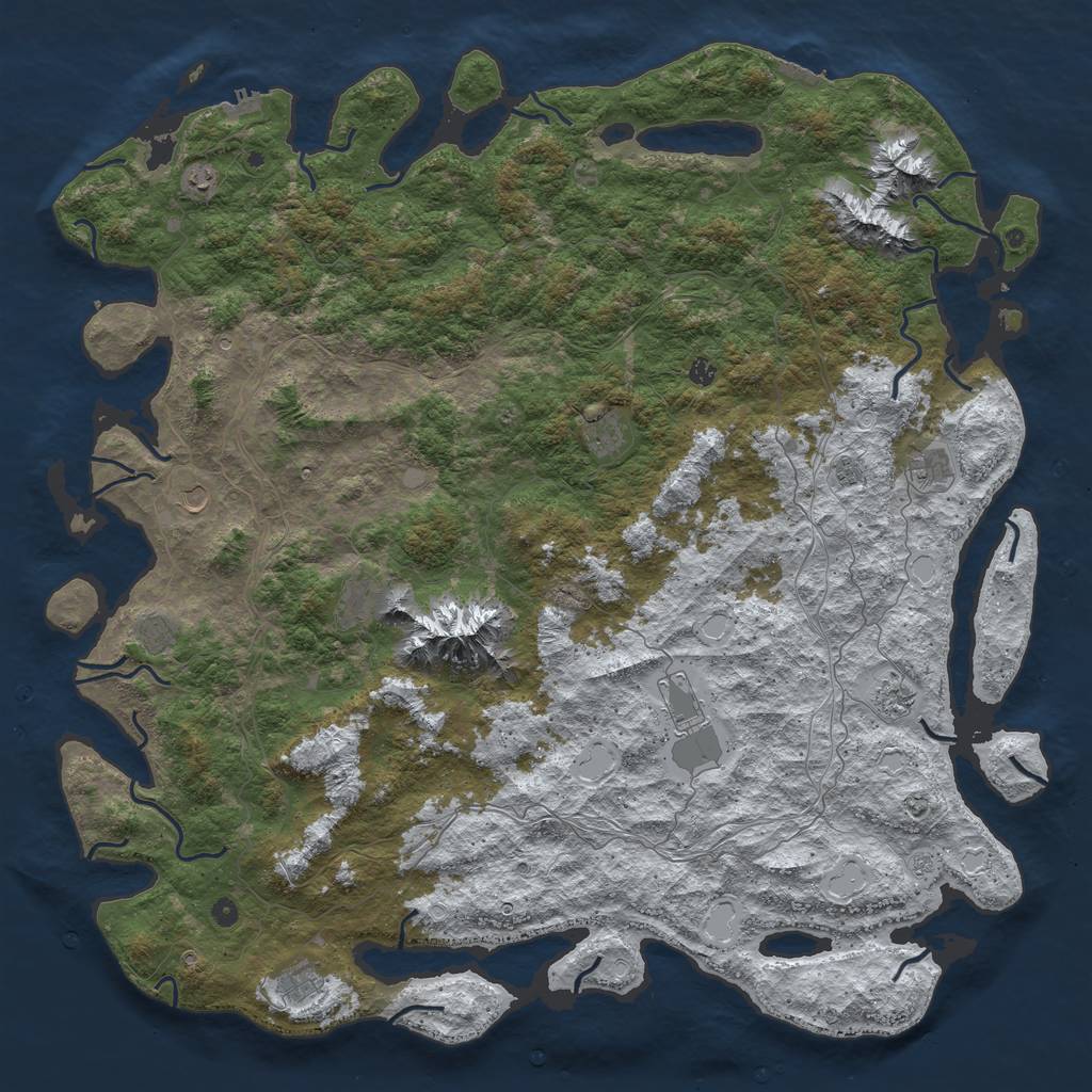 Rust Map: Procedural Map, Size: 6000, Seed: 86773, 20 Monuments