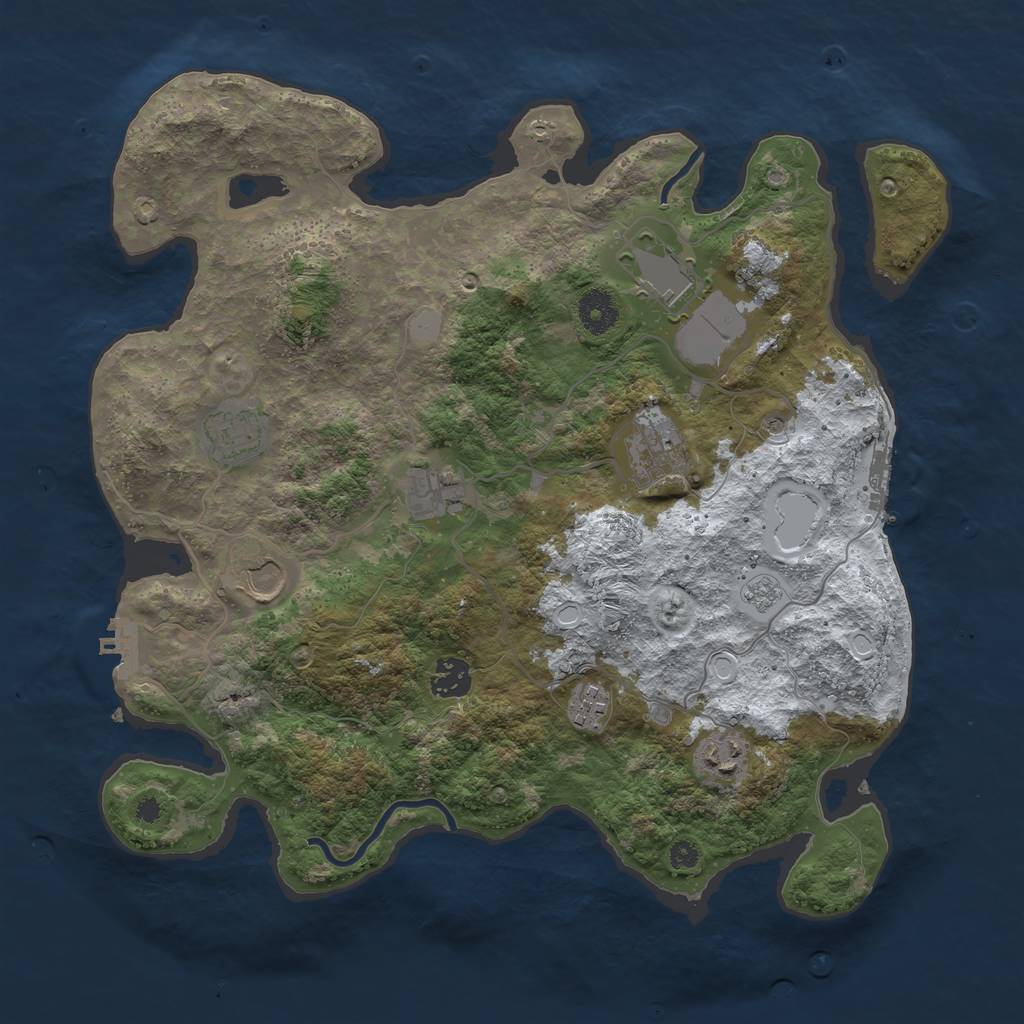 Rust Map: Procedural Map, Size: 3700, Seed: 74845, 17 Monuments