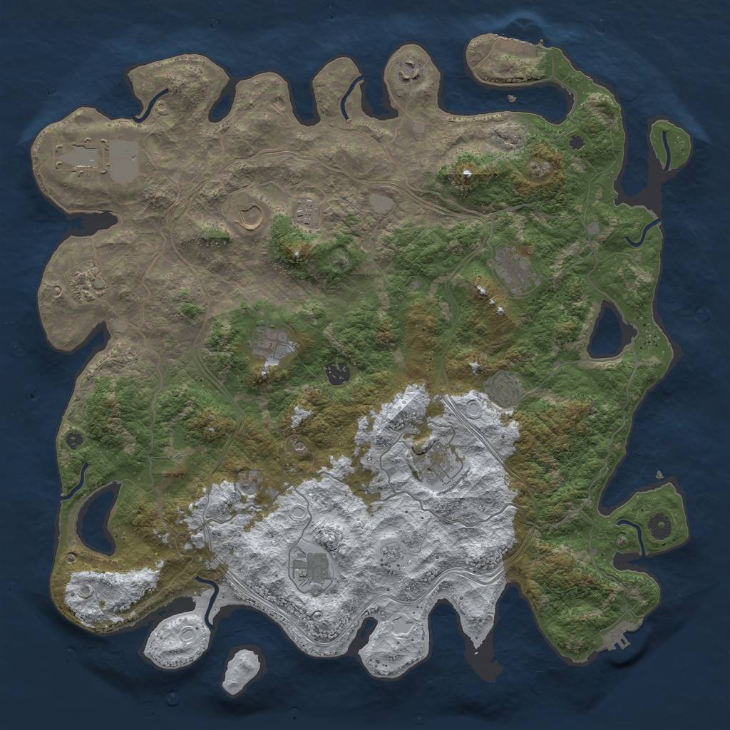 Rust Map: Procedural Map, Size: 4500, Seed: 3367929, 20 Monuments