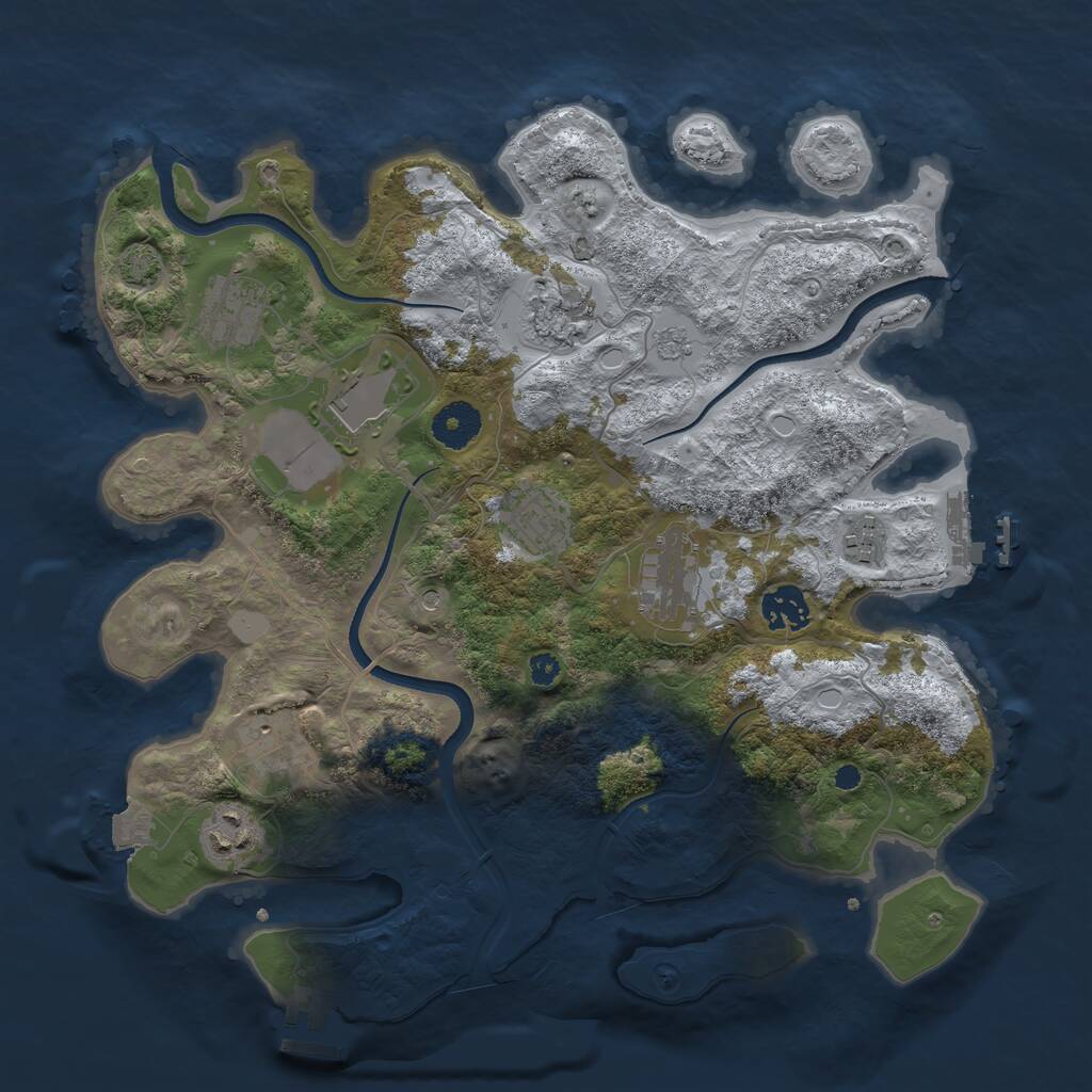 Rust Map: Procedural Map, Size: 3500, Seed: 168498, 15 Monuments