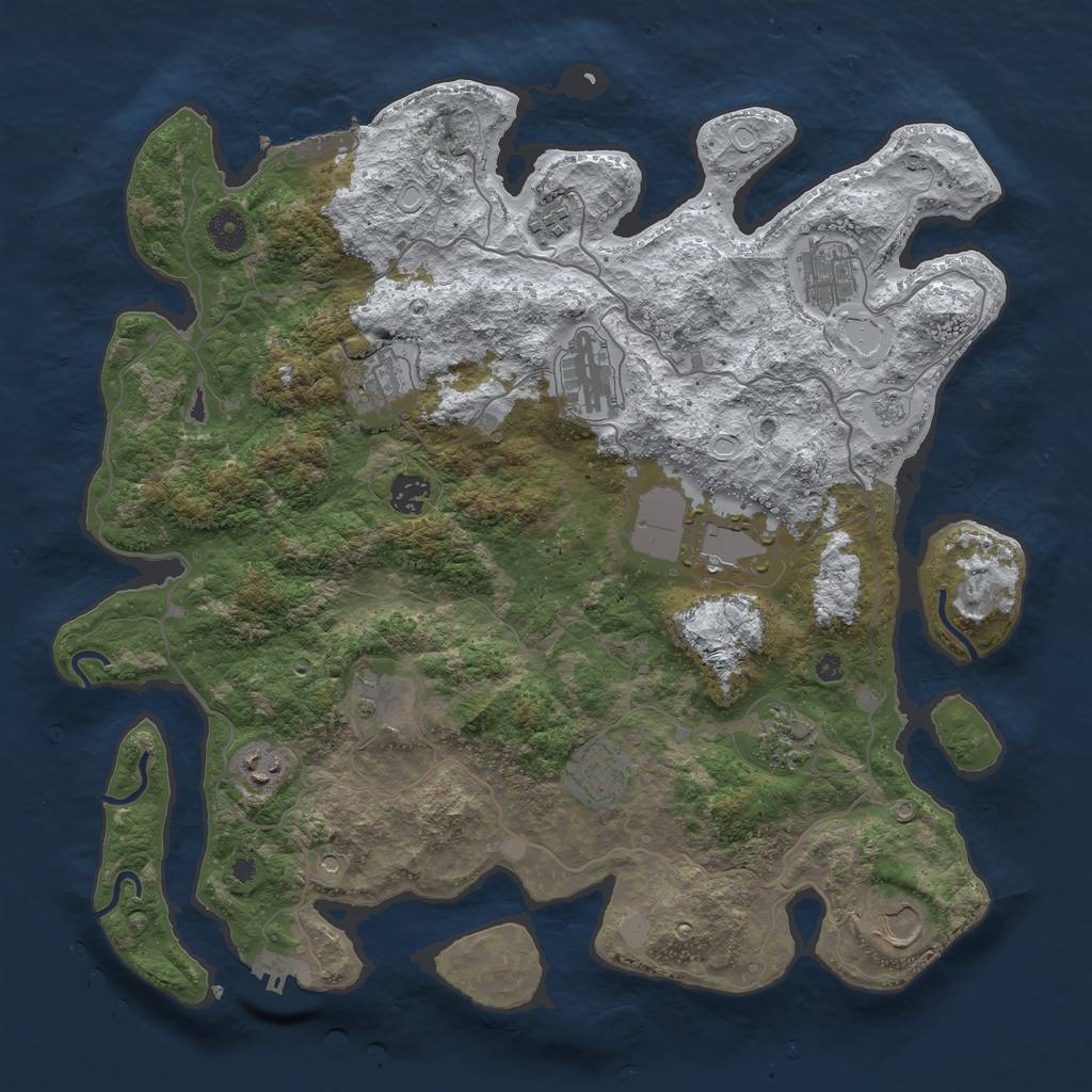 Rust Map: Procedural Map, Size: 4000, Seed: 21494, 20 Monuments