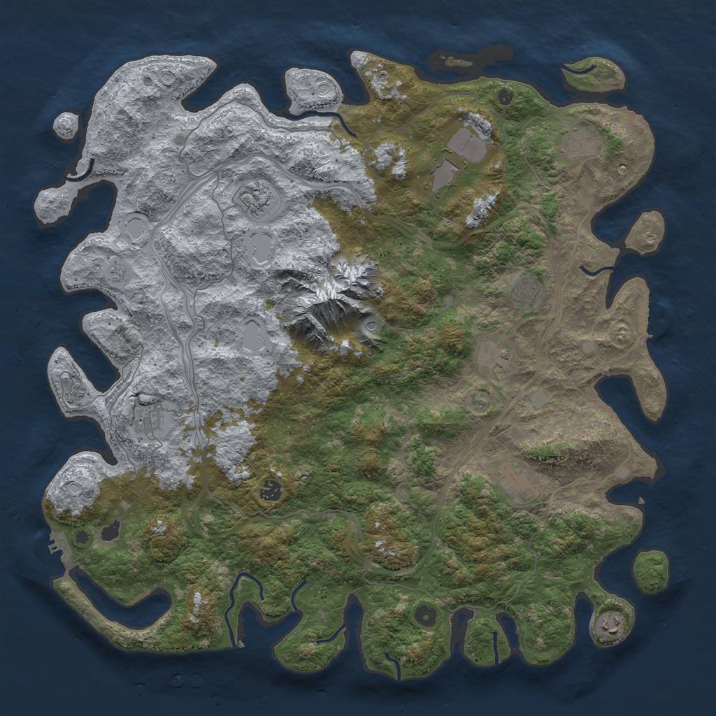 Rust Map: Procedural Map, Size: 5000, Seed: 74935, 19 Monuments