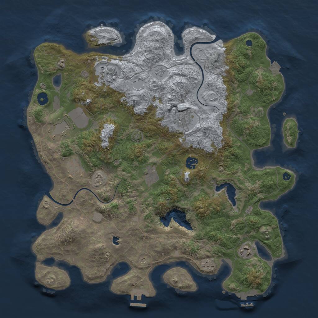 Rust Map: Procedural Map, Size: 4000, Seed: 164482, 14 Monuments