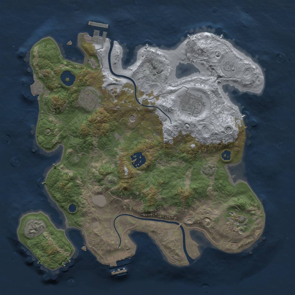 Rust Map: Procedural Map, Size: 3000, Seed: 436192095, 10 Monuments