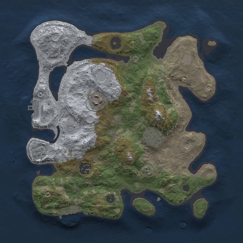 Rust Map: Procedural Map, Size: 3000, Seed: 25846149, 13 Monuments