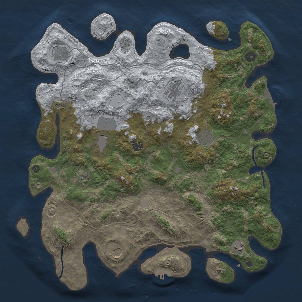 Rust Map: Procedural Map, Size: 4250, Seed: 3065437, 18 Monuments