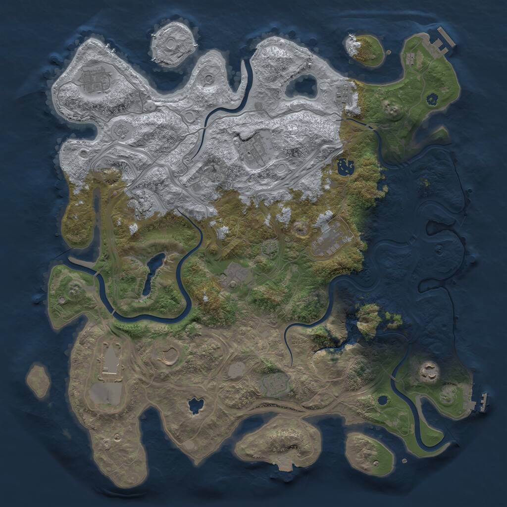 Rust Map: Procedural Map, Size: 4250, Seed: 3065437, 17 Monuments