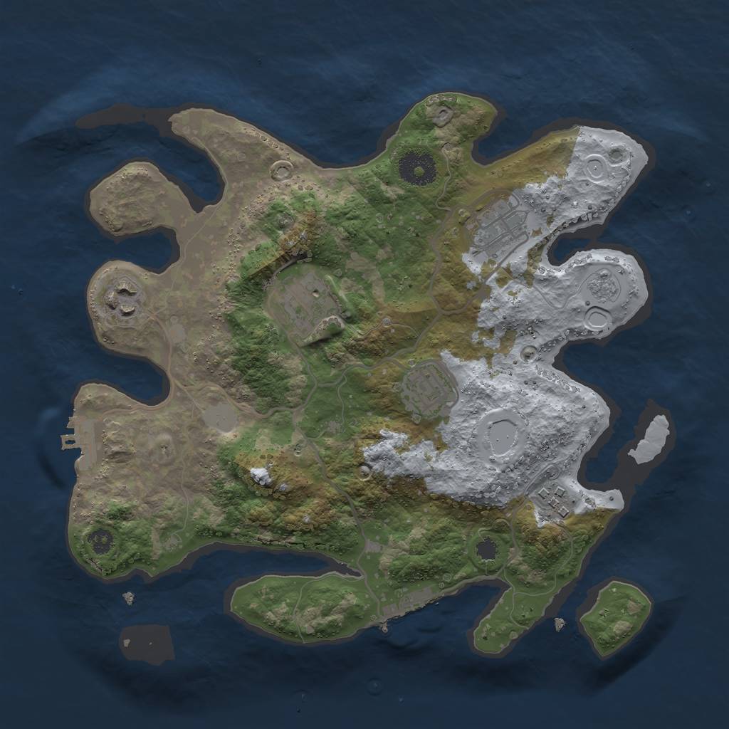Rust Map: Procedural Map, Size: 3000, Seed: 1548487, 13 Monuments