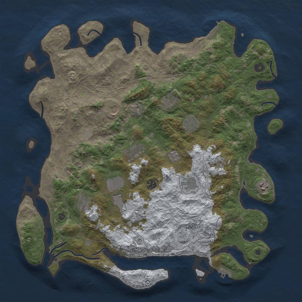 Rust Map: Procedural Map, Size: 4500, Seed: 4477780, 19 Monuments