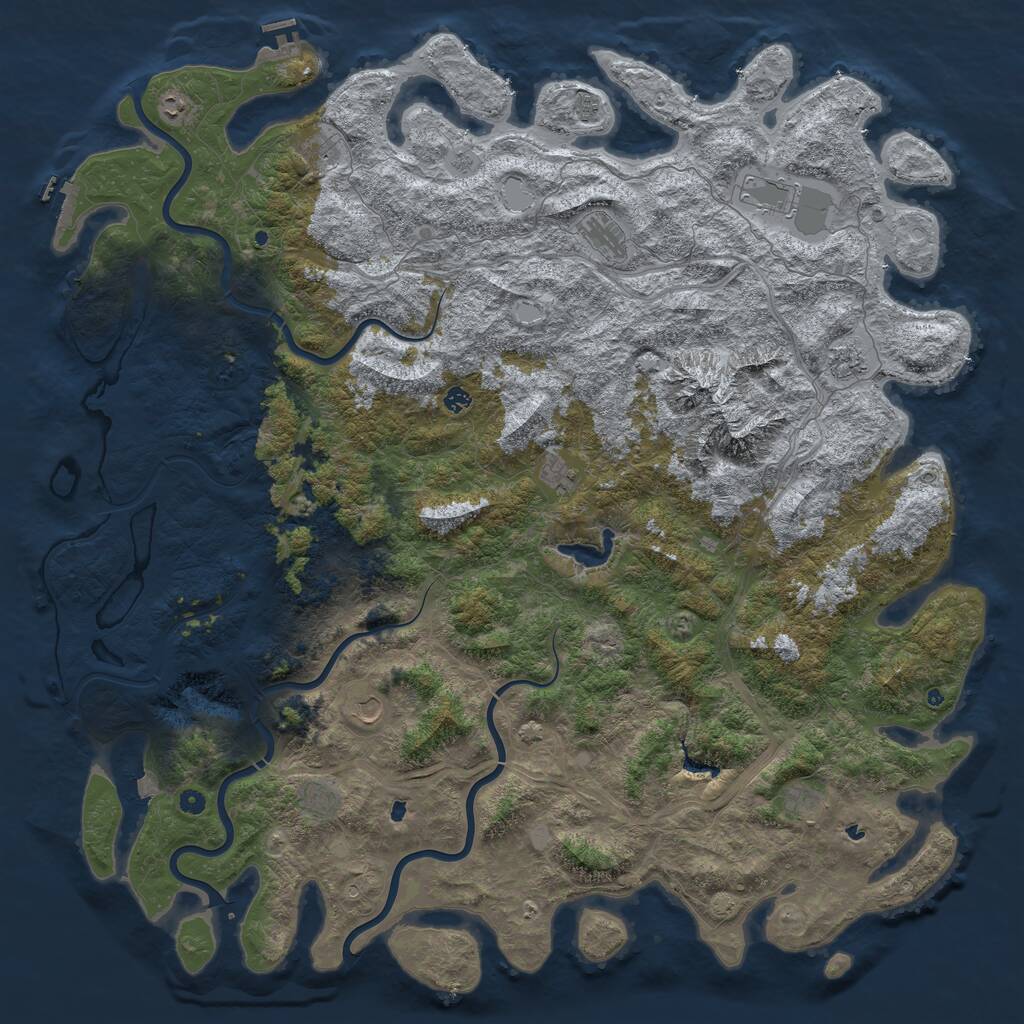 Rust Map: Procedural Map, Size: 6000, Seed: 796845, 17 Monuments