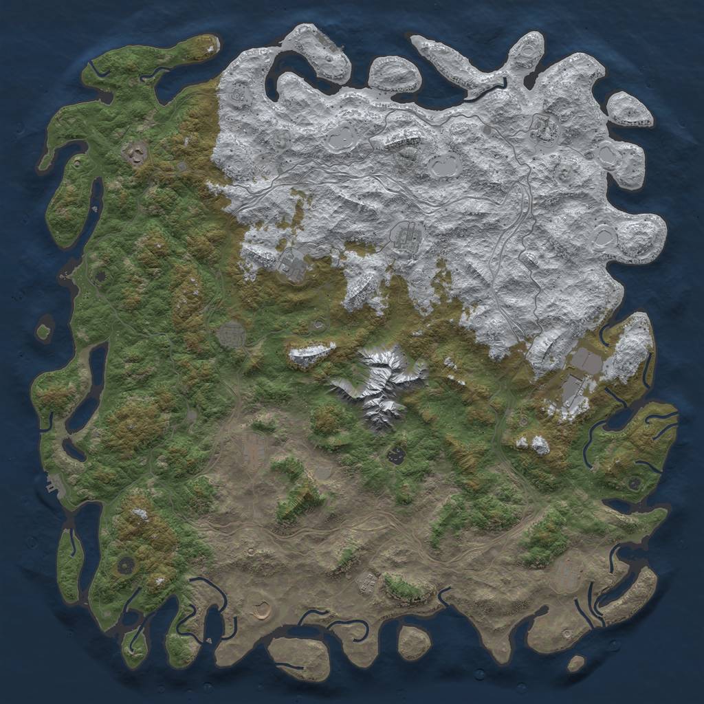 Rust Map: Procedural Map, Size: 6000, Seed: 796845, 20 Monuments