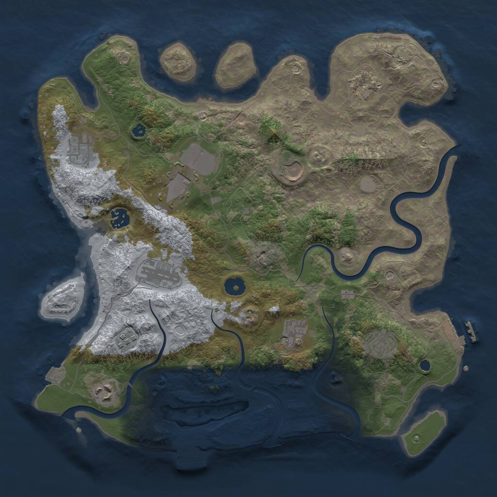 Rust Map: Procedural Map, Size: 3750, Seed: 1628523264, 15 Monuments