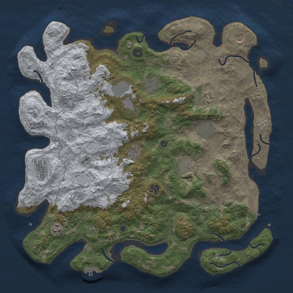 Rust Map: Procedural Map, Size: 4500, Seed: 1003843, 20 Monuments