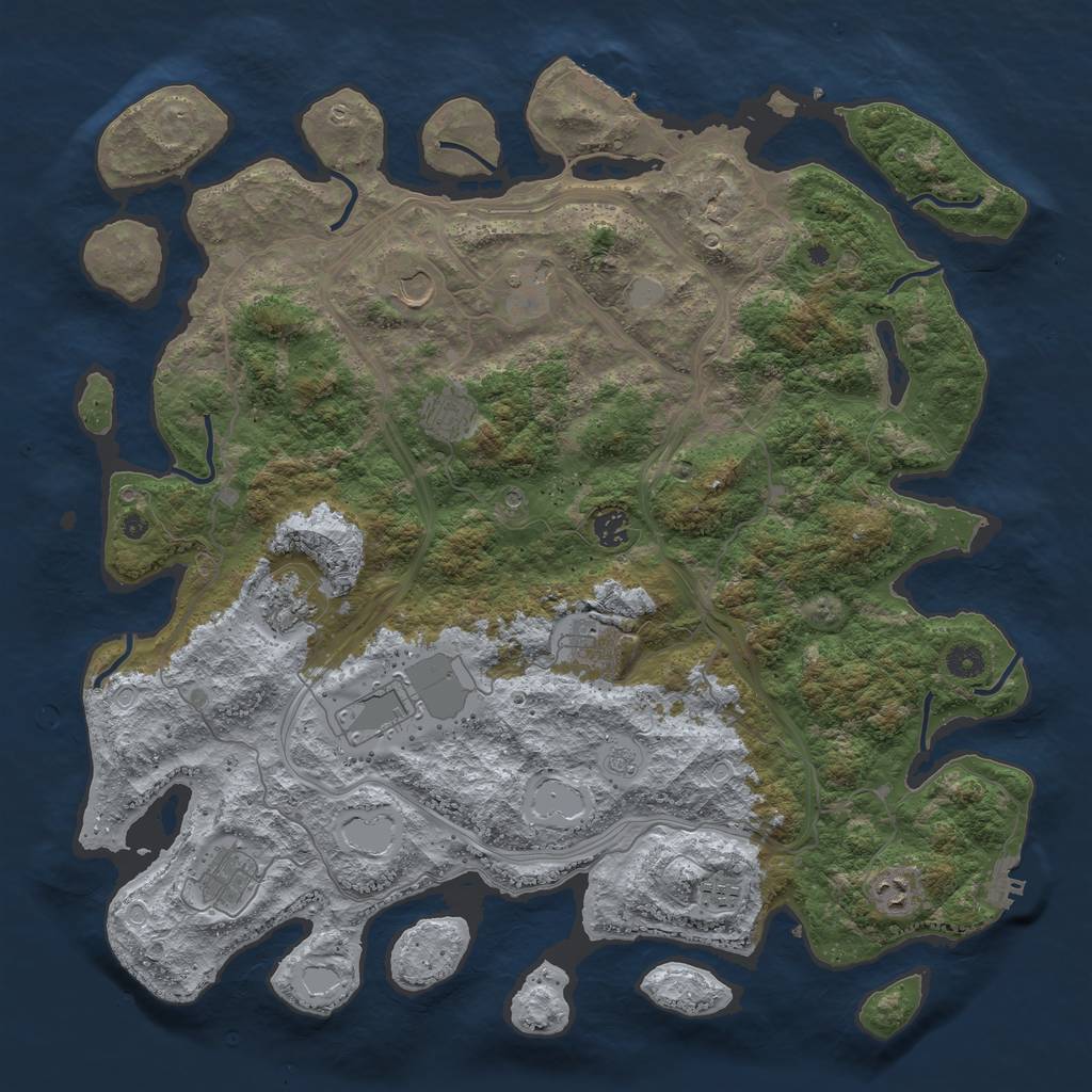 Rust Map: Procedural Map, Size: 4500, Seed: 98382356, 19 Monuments