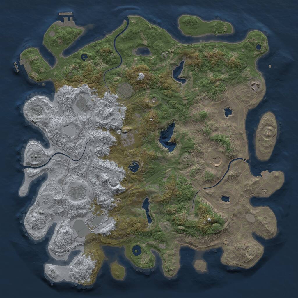 Rust Map: Procedural Map, Size: 4500, Seed: 4910576, 15 Monuments