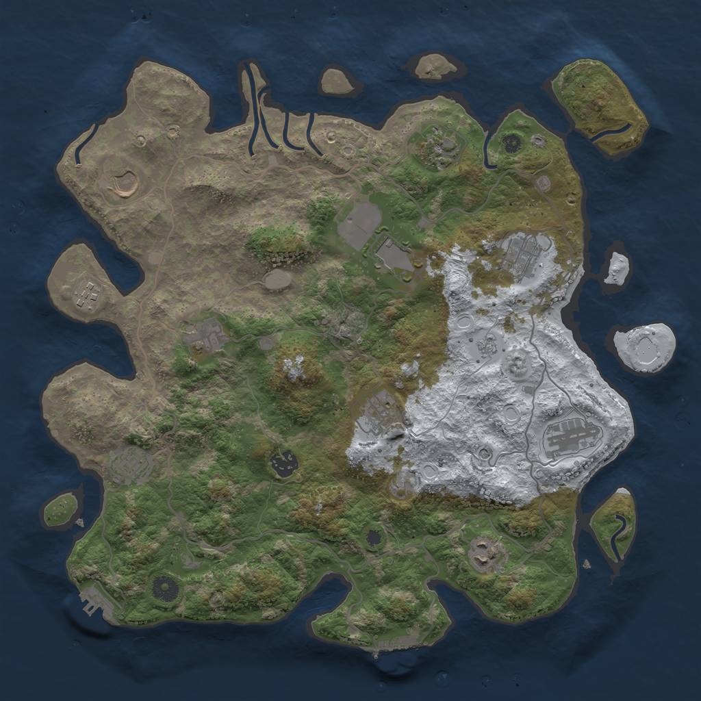 Rust Map: Procedural Map, Size: 4000, Seed: 8955, 20 Monuments