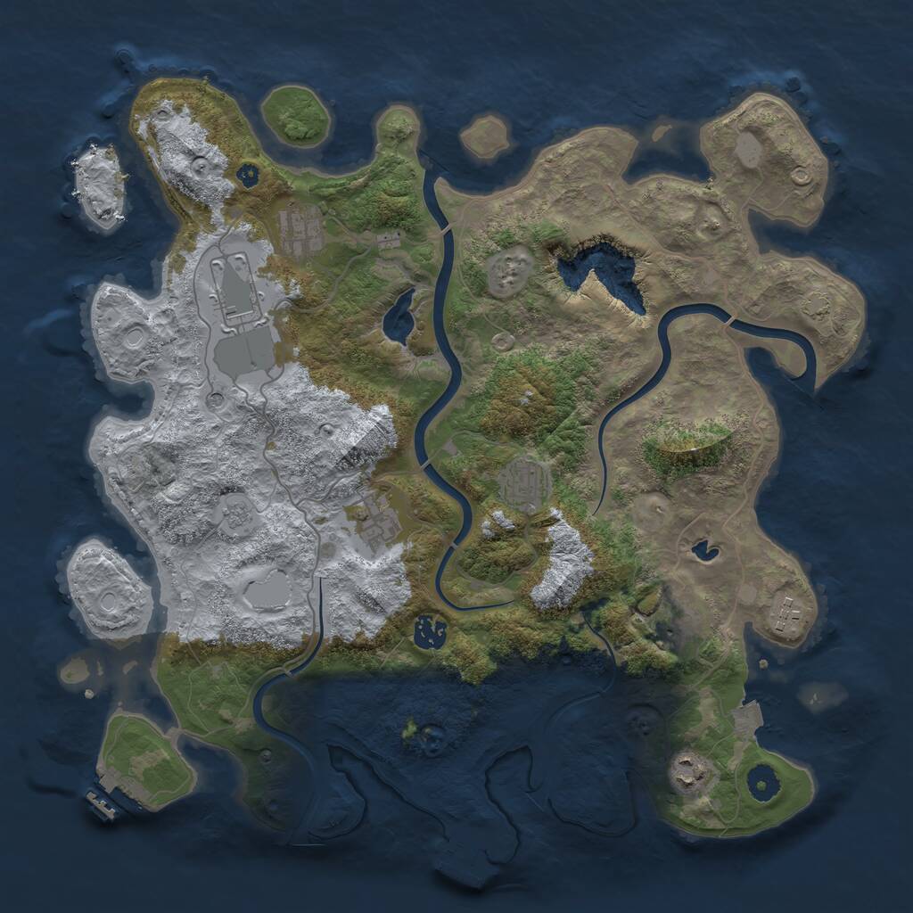 Rust Map: Procedural Map, Size: 4000, Seed: 400579, 14 Monuments