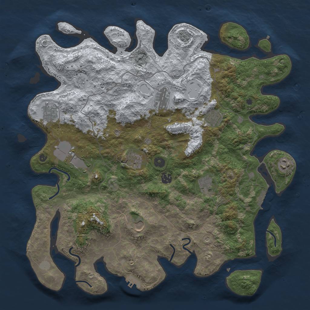 Rust Map: Procedural Map, Size: 4200, Seed: 9545155, 19 Monuments