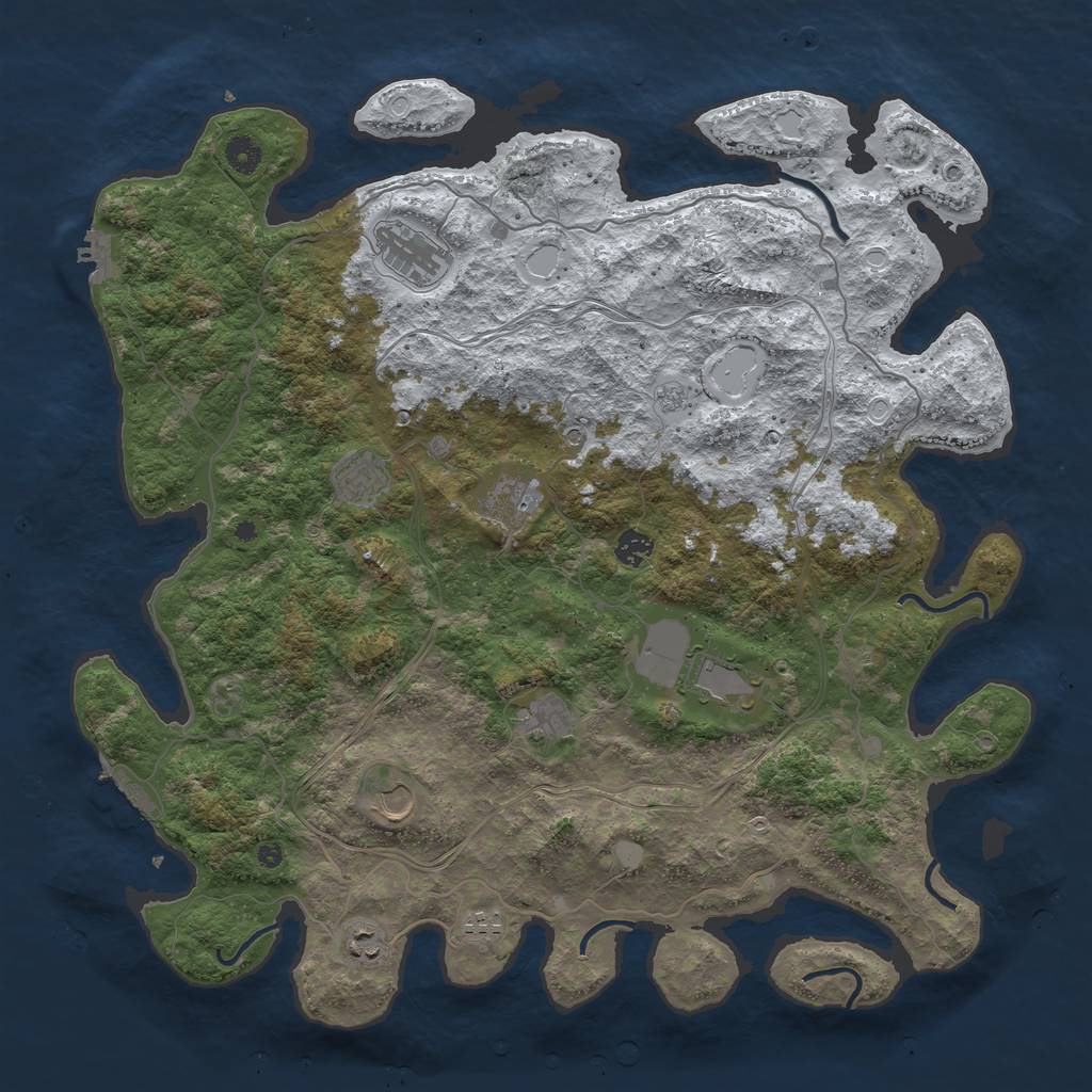 Rust Map: Procedural Map, Size: 4500, Seed: 1779458618, 18 Monuments