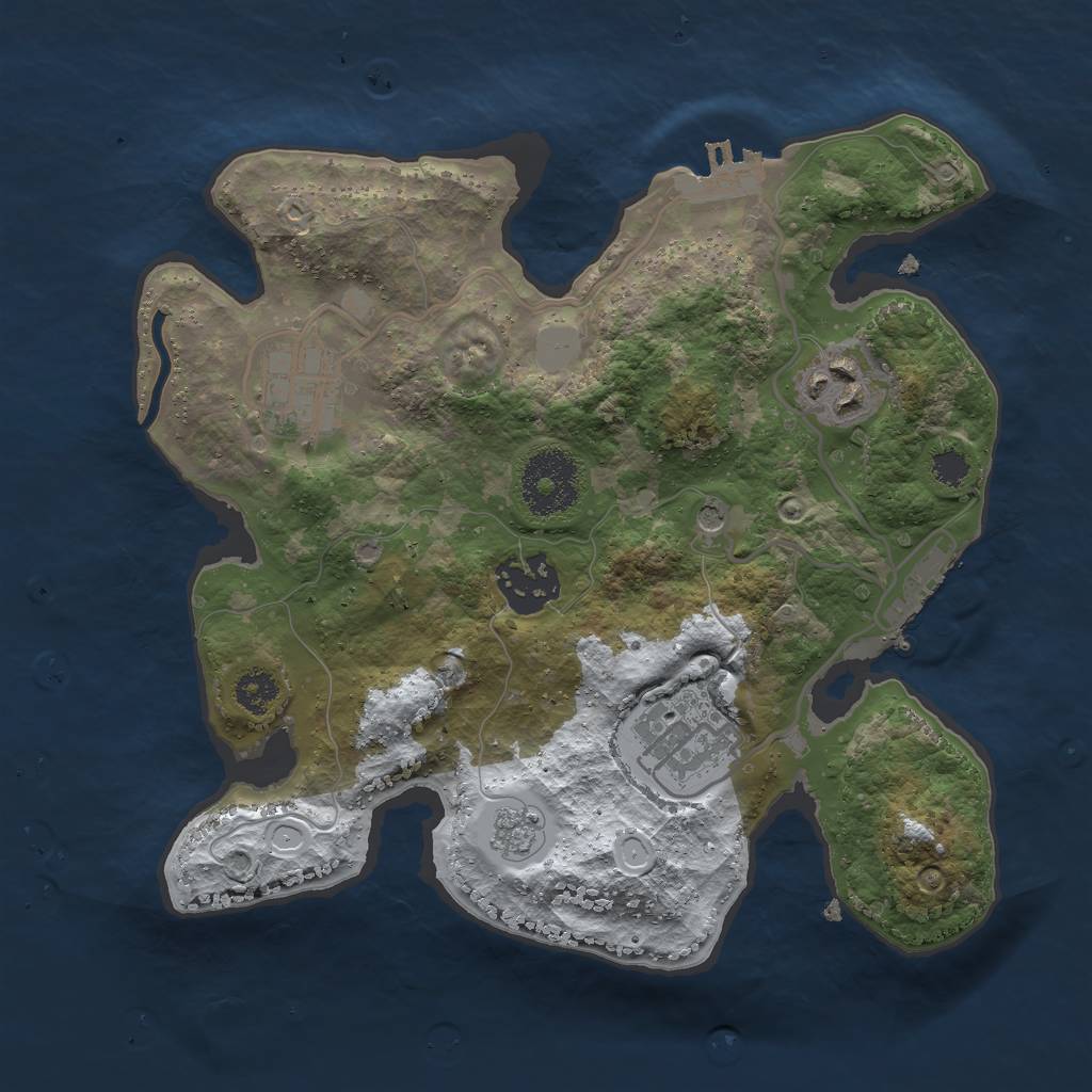 Rust Map: Procedural Map, Size: 2650, Seed: 504938, 13 Monuments