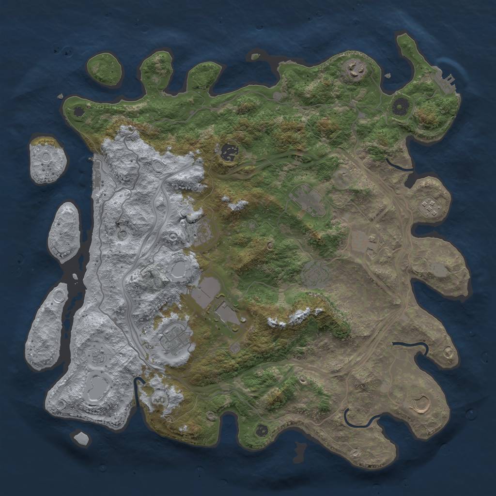 Rust Map: Procedural Map, Size: 4250, Seed: 63545, 19 Monuments