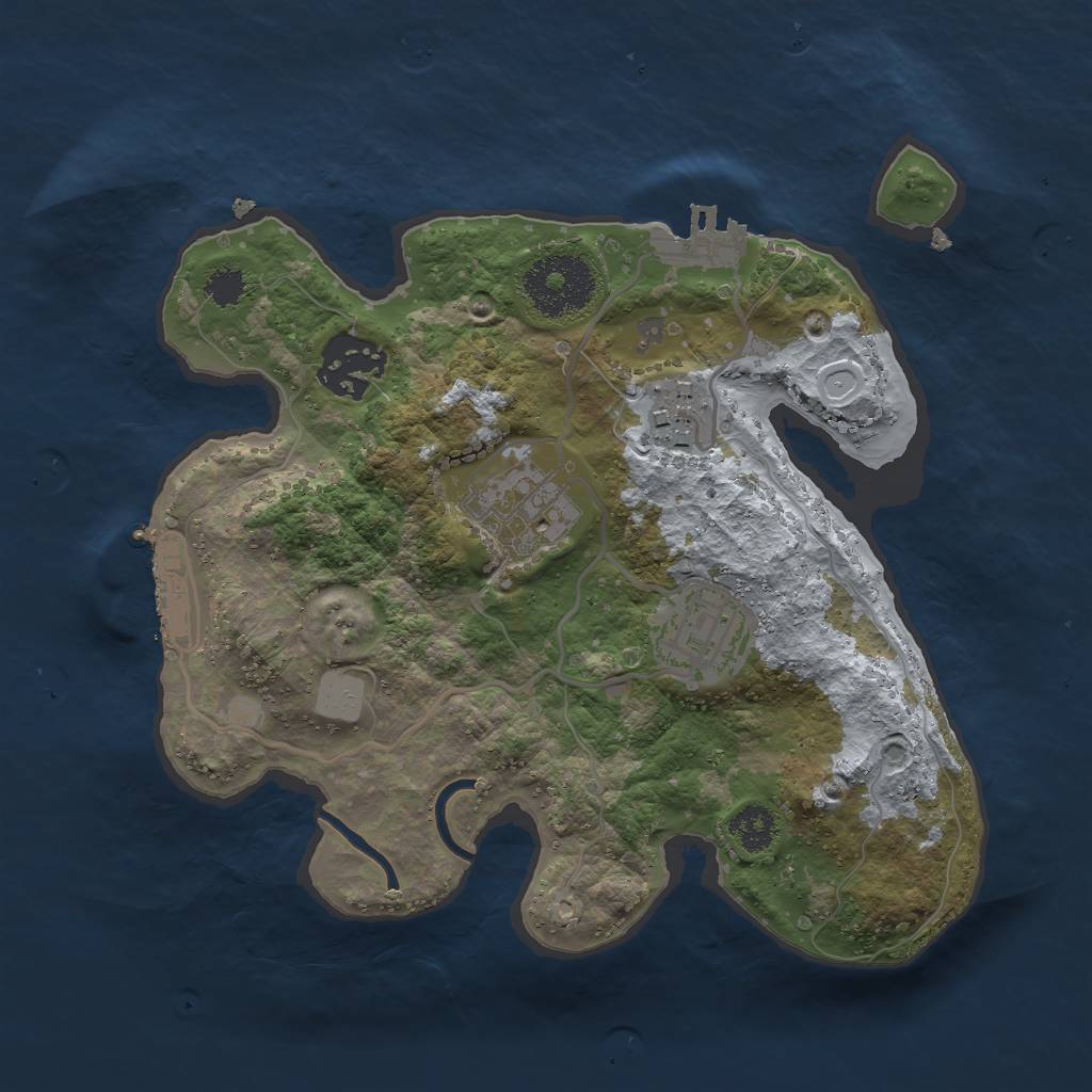 Rust Map: Procedural Map, Size: 2500, Seed: 40, 11 Monuments