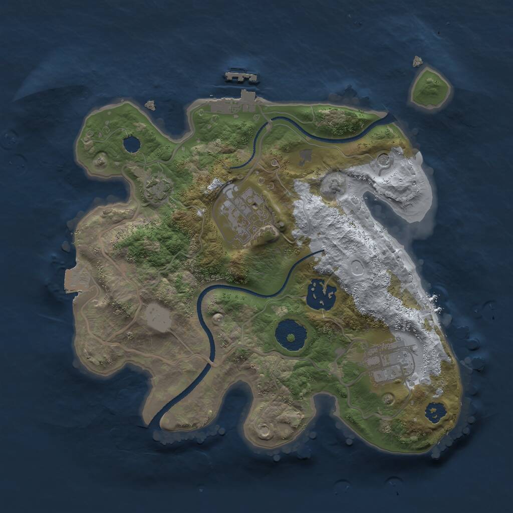 Rust Map: Procedural Map, Size: 2500, Seed: 40, 7 Monuments