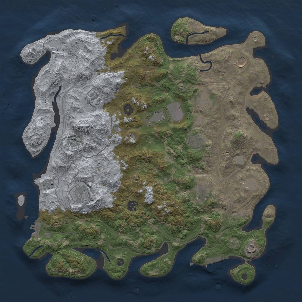 Rust Map: Procedural Map, Size: 4250, Seed: 1424300345, 20 Monuments