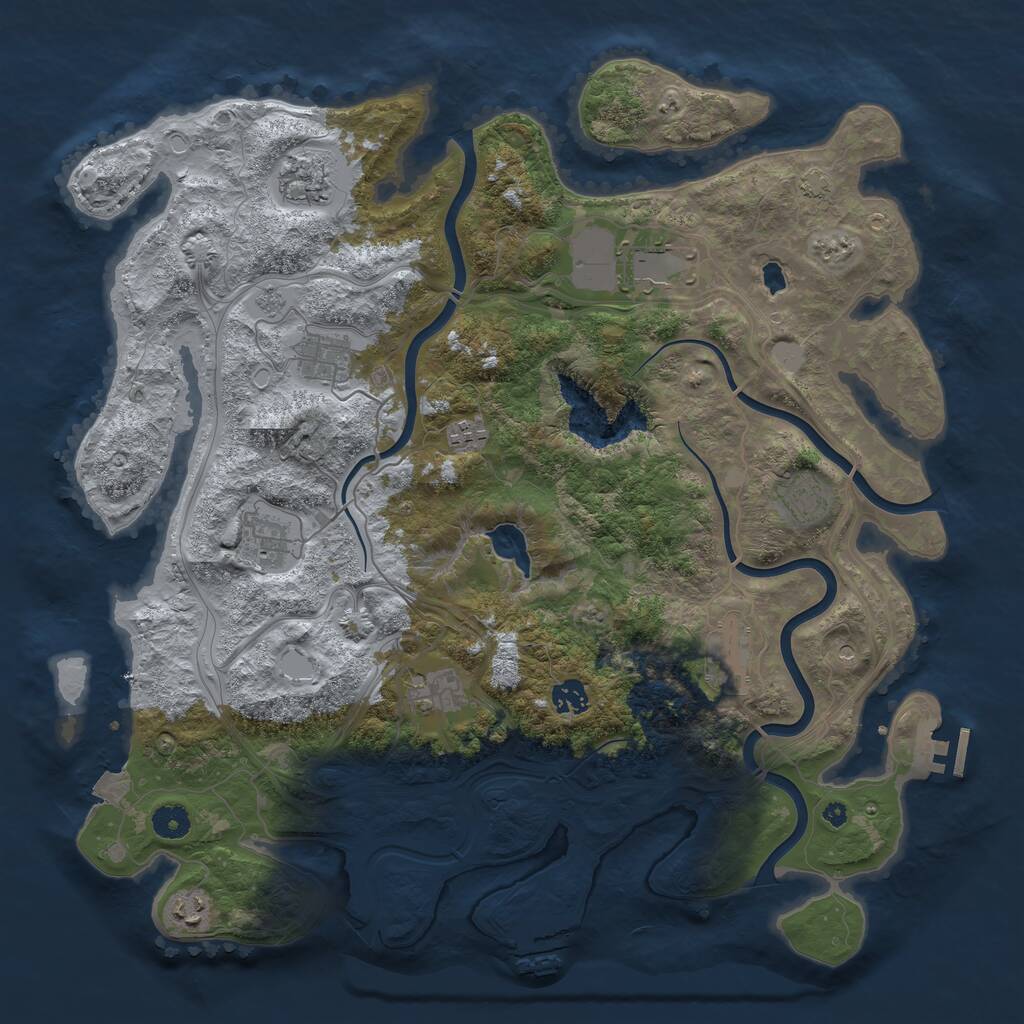 Rust Map: Procedural Map, Size: 4250, Seed: 1424300345, 16 Monuments