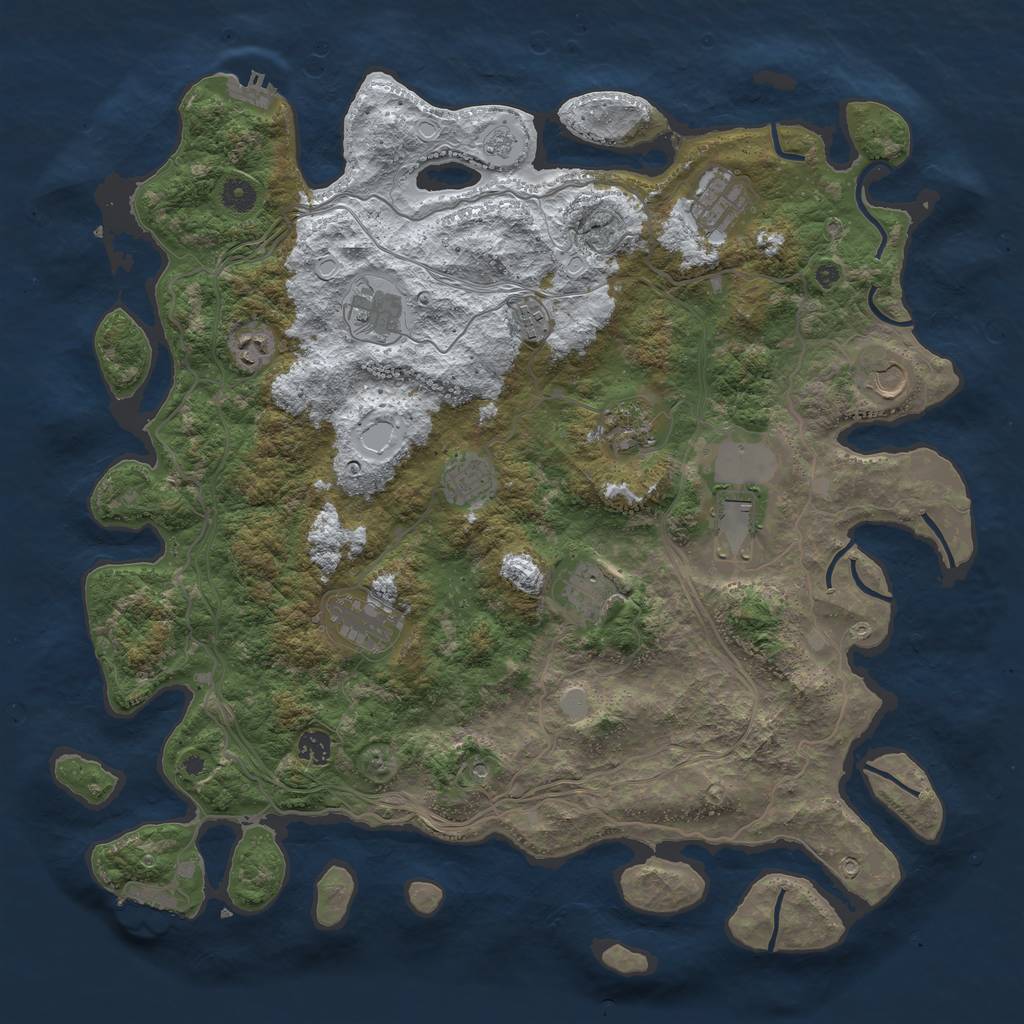 Rust Map: Procedural Map, Size: 4500, Seed: 193945, 20 Monuments