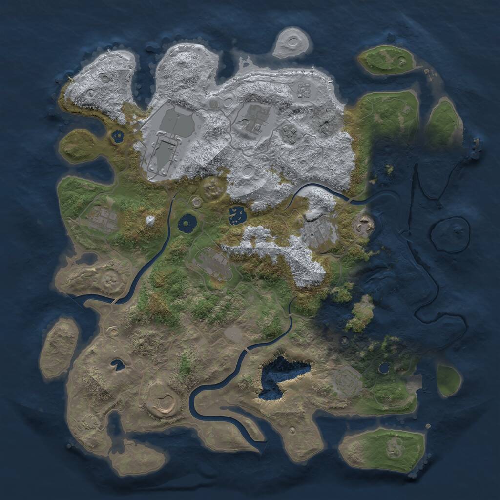 Rust Map: Procedural Map, Size: 4000, Seed: 7041956, 15 Monuments