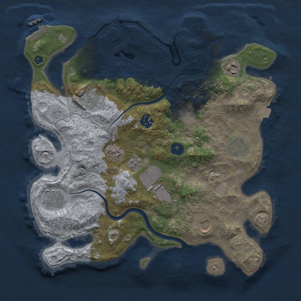 Rust Map: Procedural Map, Size: 3500, Seed: 96782, 15 Monuments