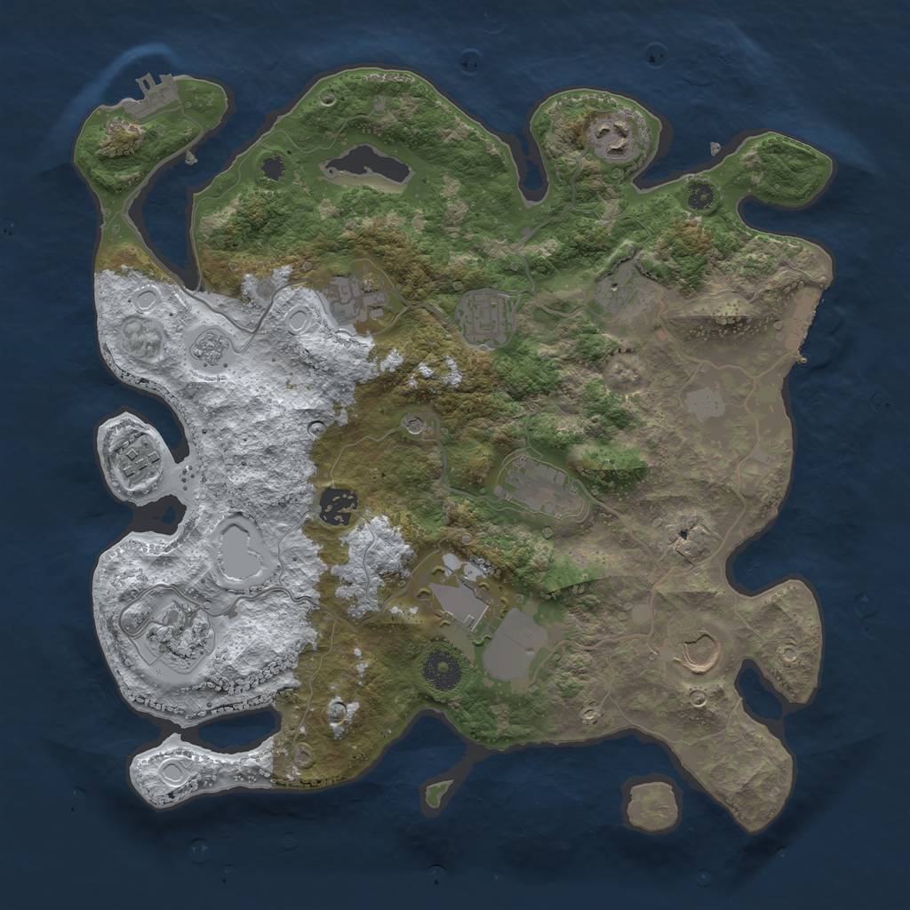 Rust Map: Procedural Map, Size: 3500, Seed: 96782, 19 Monuments