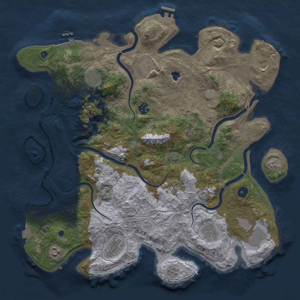 Rust Map: Procedural Map, Size: 4250, Seed: 1019872106, 16 Monuments