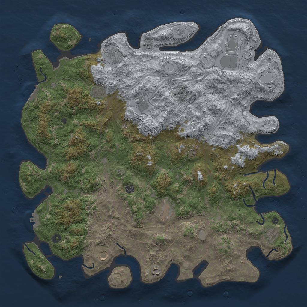 Rust Map: Procedural Map, Size: 4800, Seed: 24513, 20 Monuments