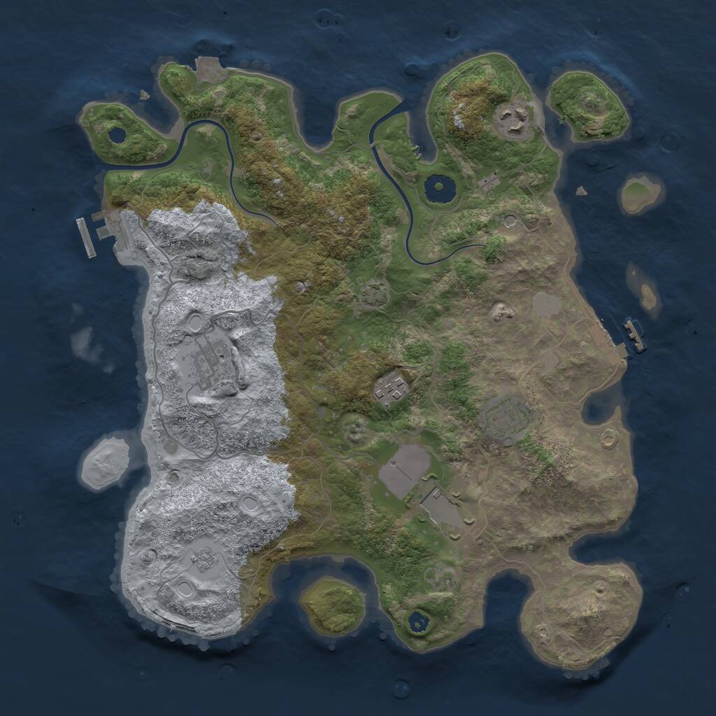 Rust Map: Procedural Map, Size: 3505, Seed: 100, 11 Monuments
