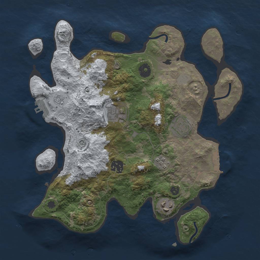 Rust Map: Procedural Map, Size: 3000, Seed: 4514, 14 Monuments