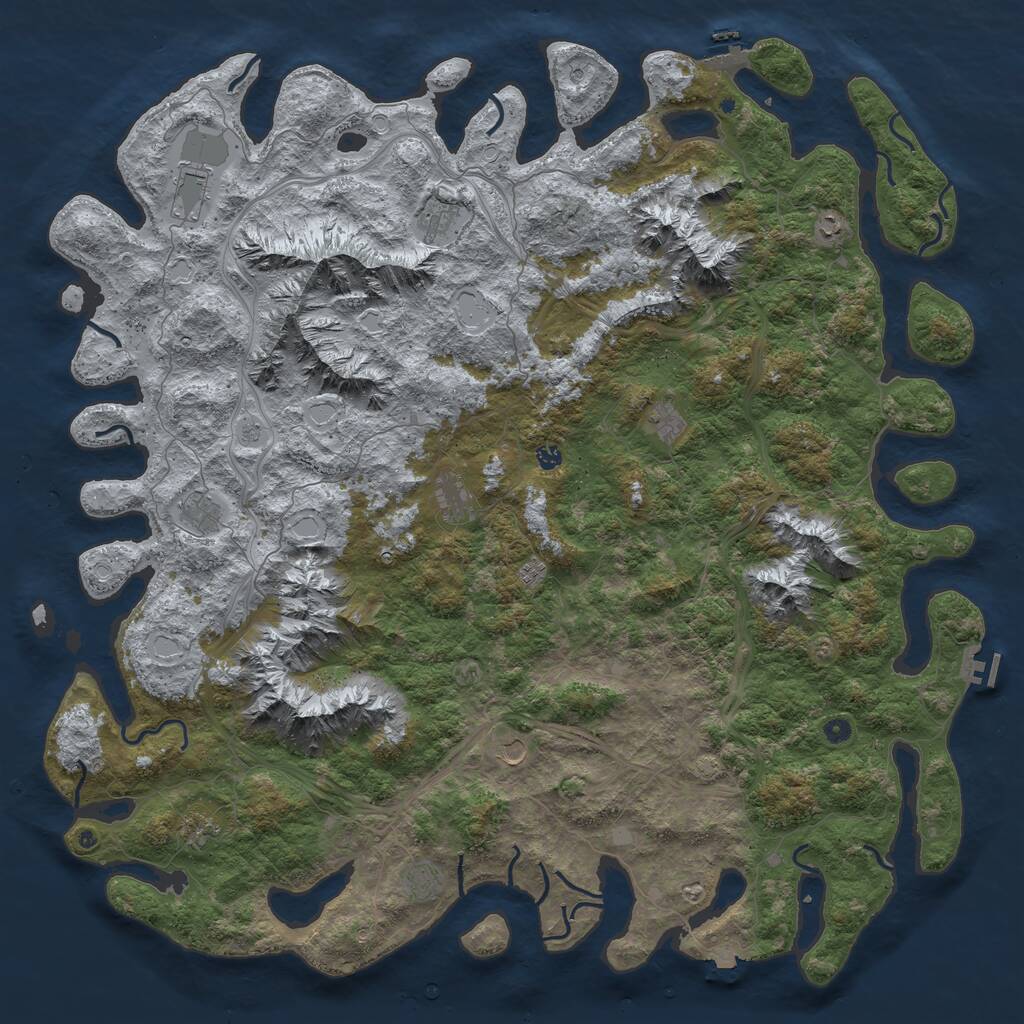 Rust Map: Procedural Map, Size: 6000, Seed: 2015695723, 17 Monuments