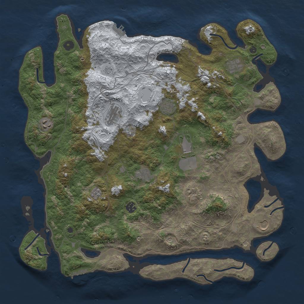 Rust Map: Procedural Map, Size: 4500, Seed: 2534534, 19 Monuments