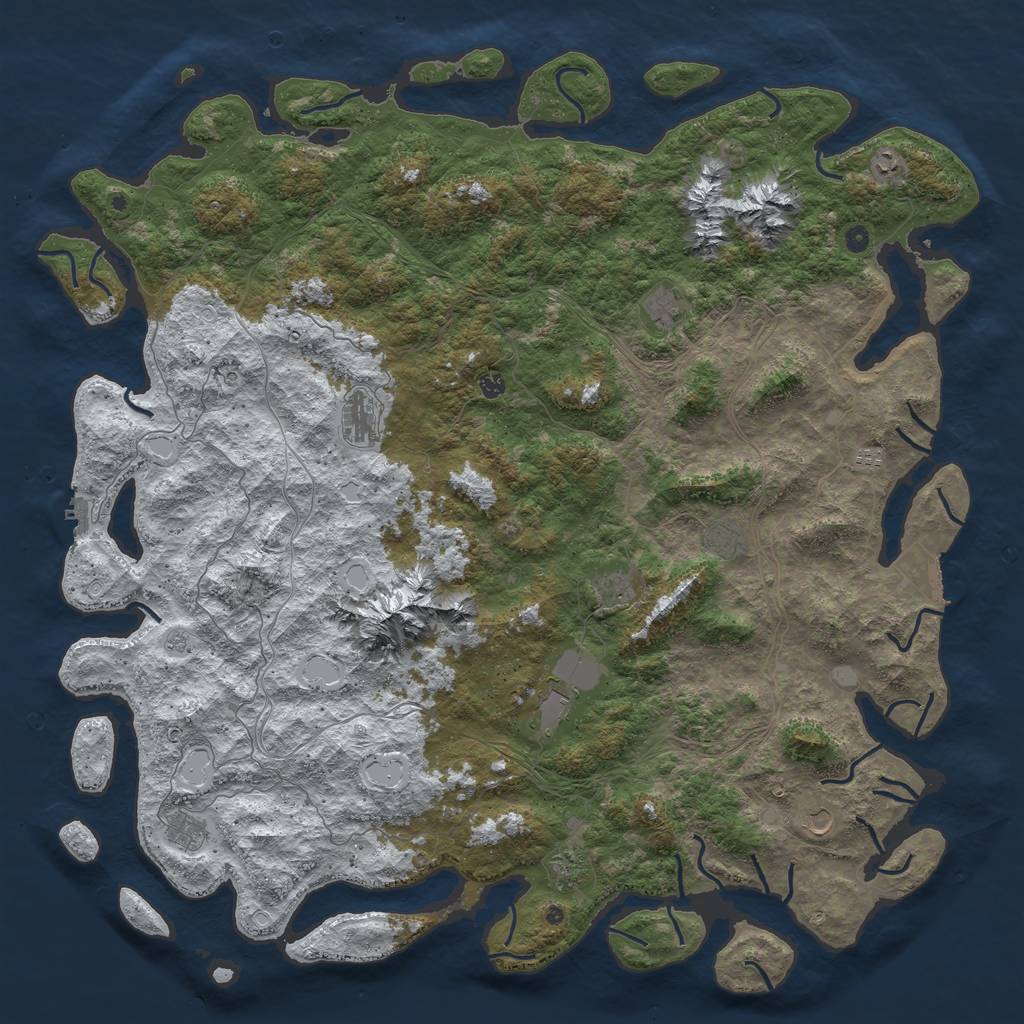 Rust Map: Procedural Map, Size: 6000, Seed: 698337, 20 Monuments