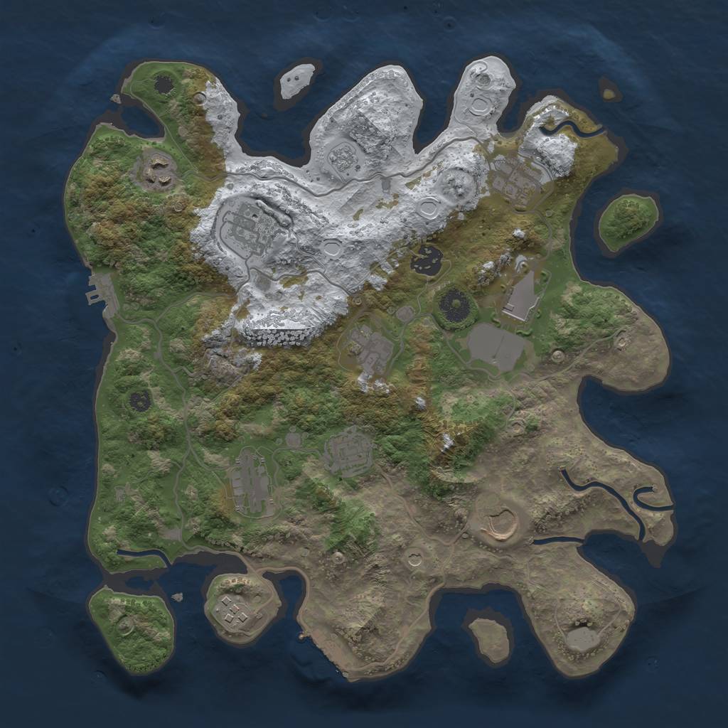 Rust Map: Procedural Map, Size: 3500, Seed: 1561720011, 19 Monuments